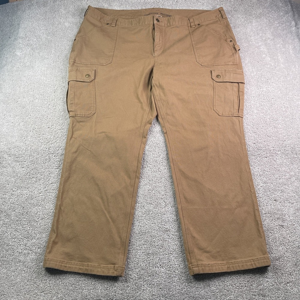 Duluth Pants Womens 26W Brown DuluthFlex Fire Hose Cargo Workwear Curvesetter